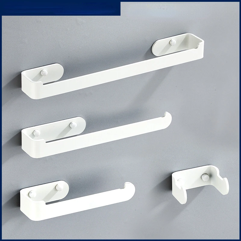 Badezimmer-Hardware-Set, 4-Teilig, Mattschwarz, Handtuchhalter, Badezimmerhaken