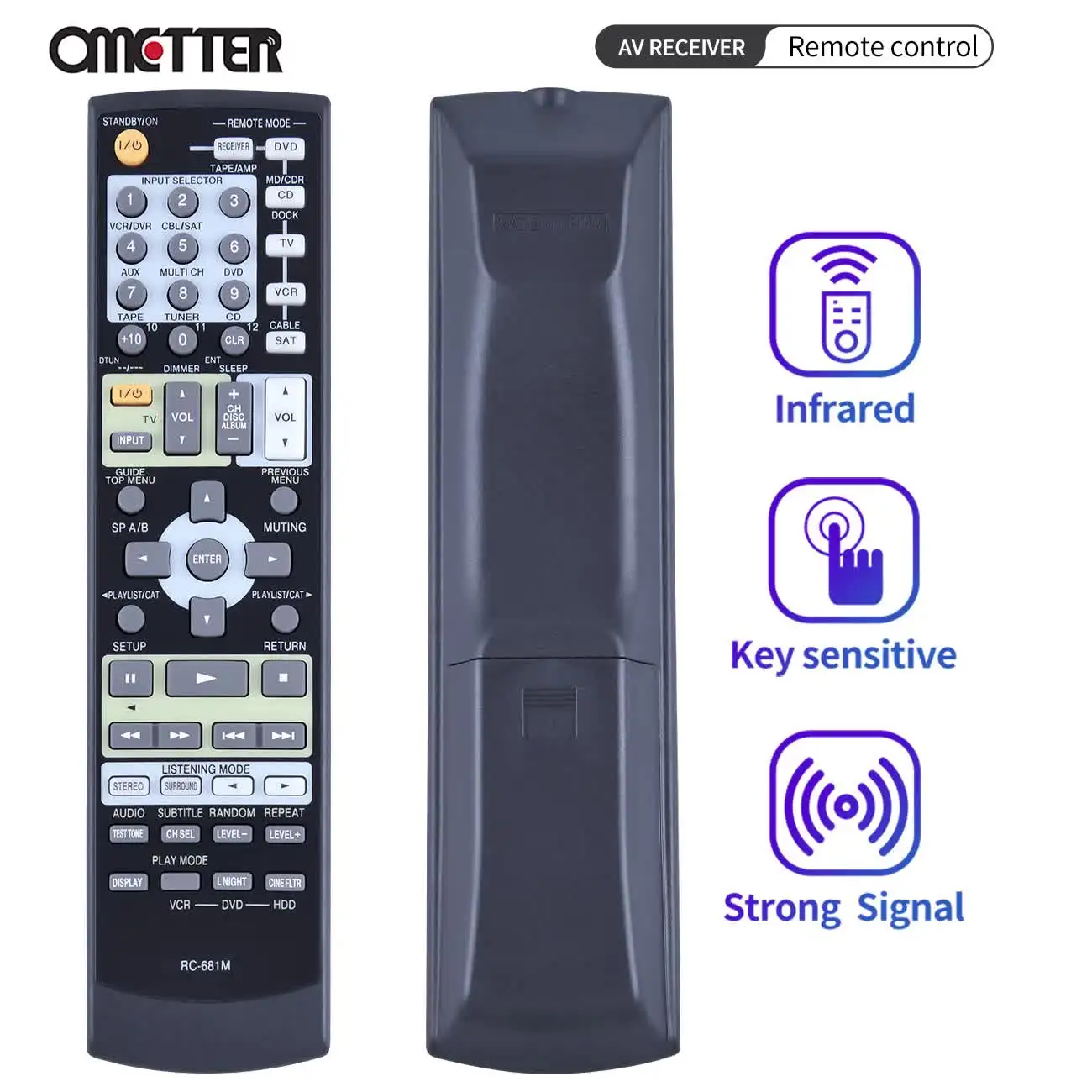 RC-681M For Onkyo Home Theater AV Receiver Remote Control HT-R550