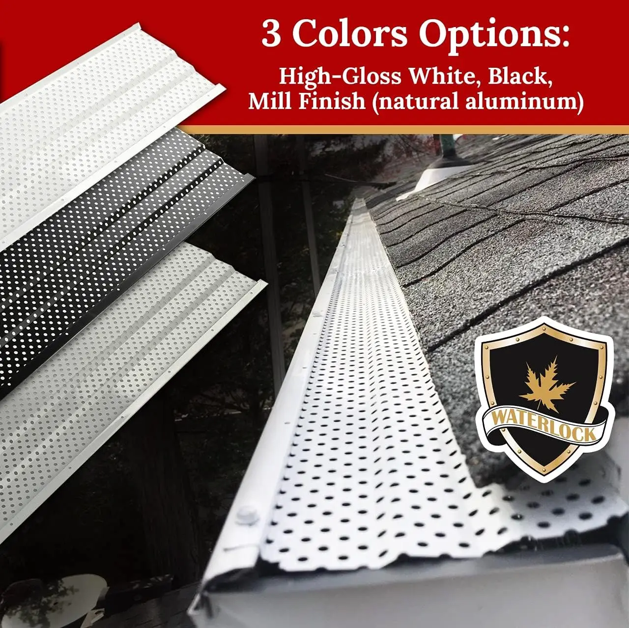 6" Gutter Guards Leaf Protection Domestic Aluminum Gutter Covers 6 Inch (200 Feet Royal Brown) Suitable for All Gutters Types