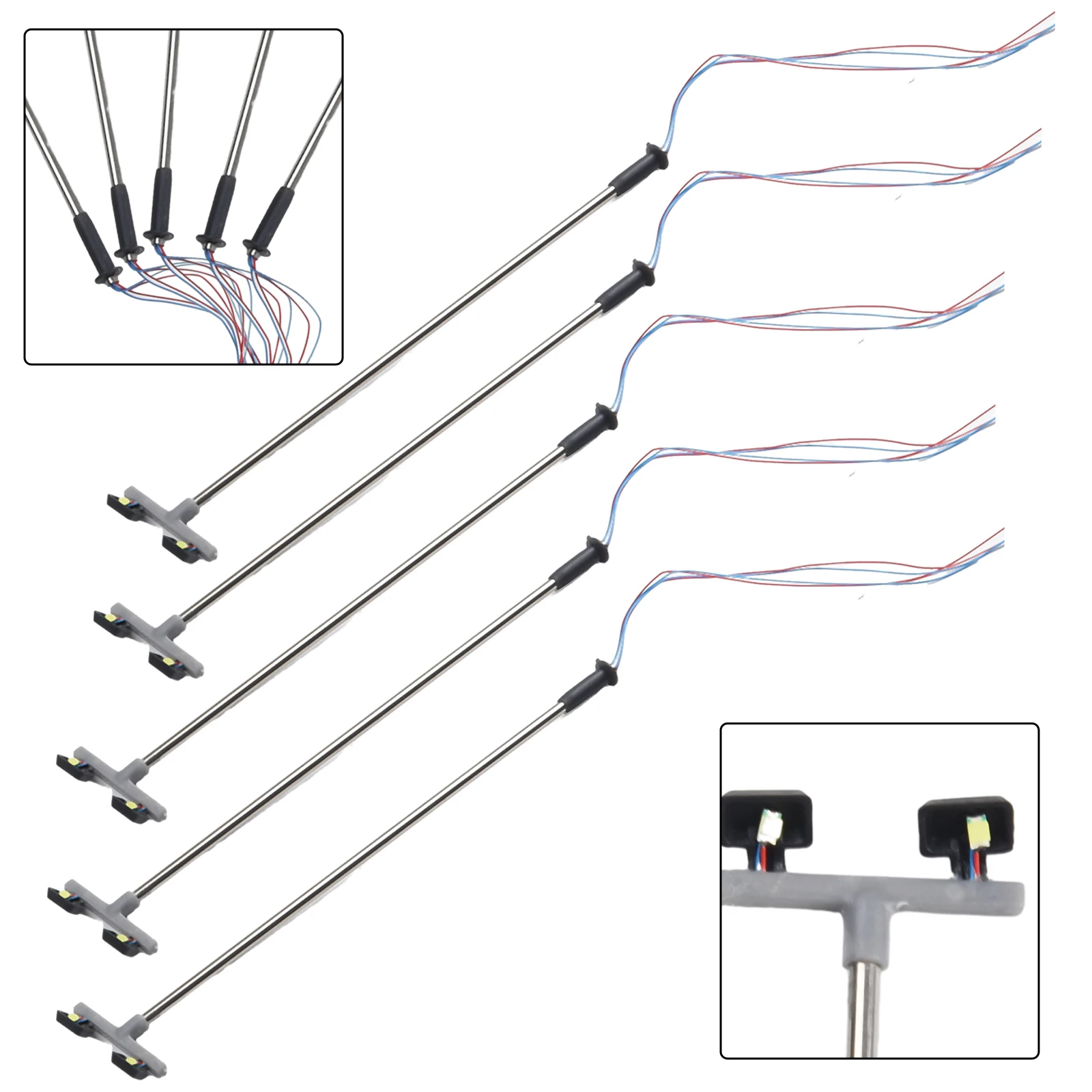 5 Pack Model Railway Yard Lights Twin LED Lamps OO 00 Guage Flood Light 1:76 Model Railroads 5*Twin LED Yard Lights