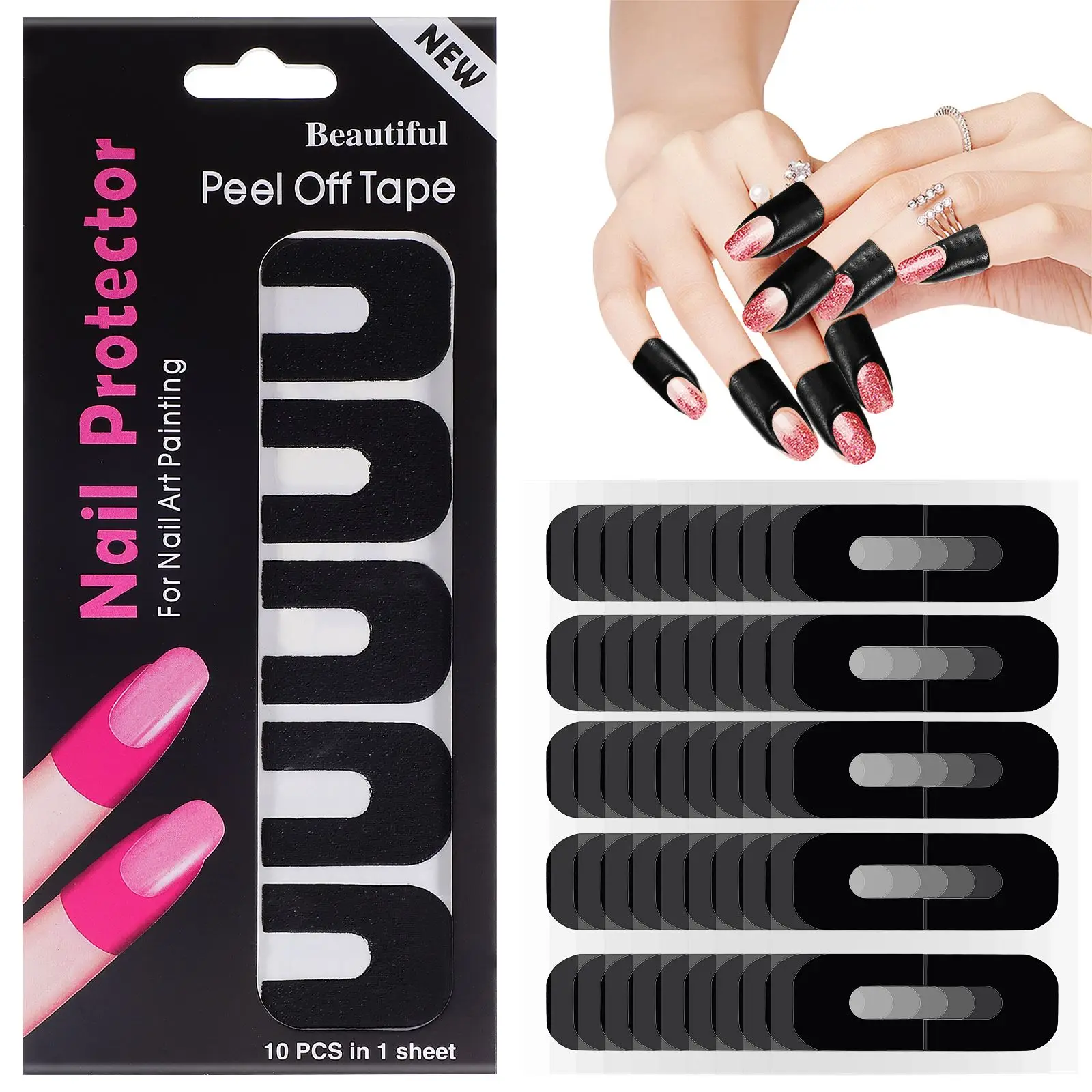 

100 Sheets Nail Protector Stickers Nail Protectors Gel Polish Fingers Covers Spill-Proof French Stickers Manicure Nail Art Tools