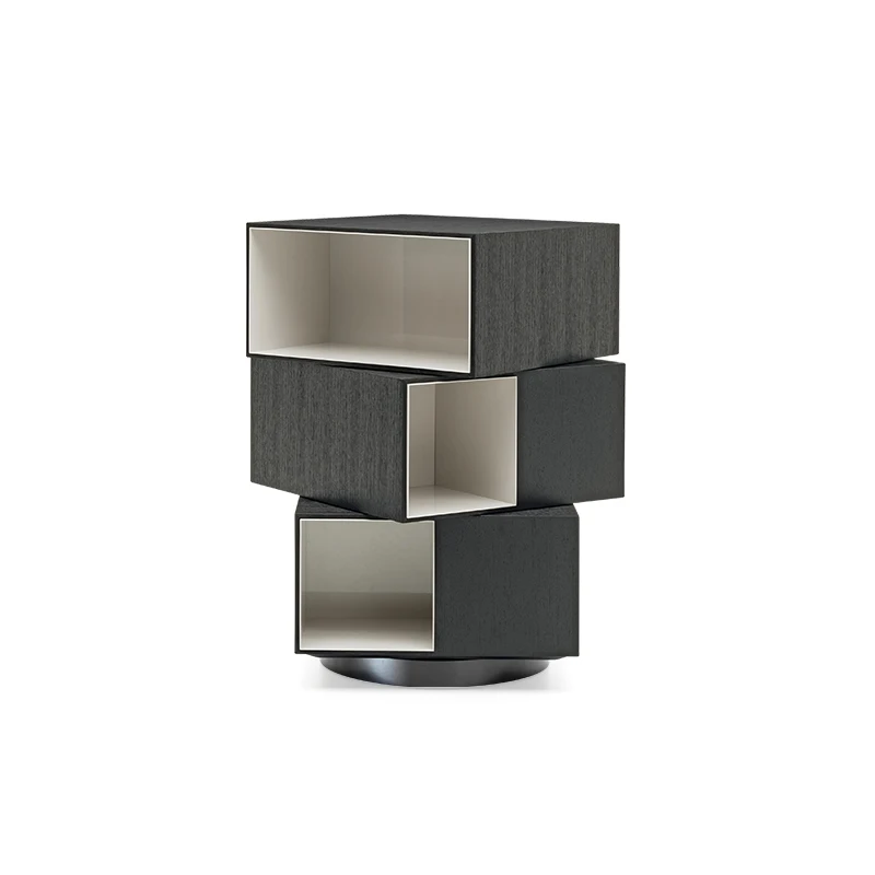

Italian-Style Light Luxury Bookshelf Rotatable Bookcase Page Small Apartment Floor Shelf
