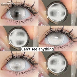 Vibrant Blue Anime Cosplay Halloween Contact Lenses (WHITE - MESH)