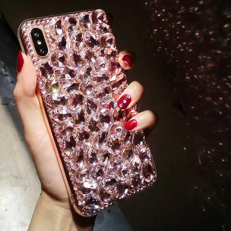 Korean Bling Crystal Diamond Phone Case with Stone Accents