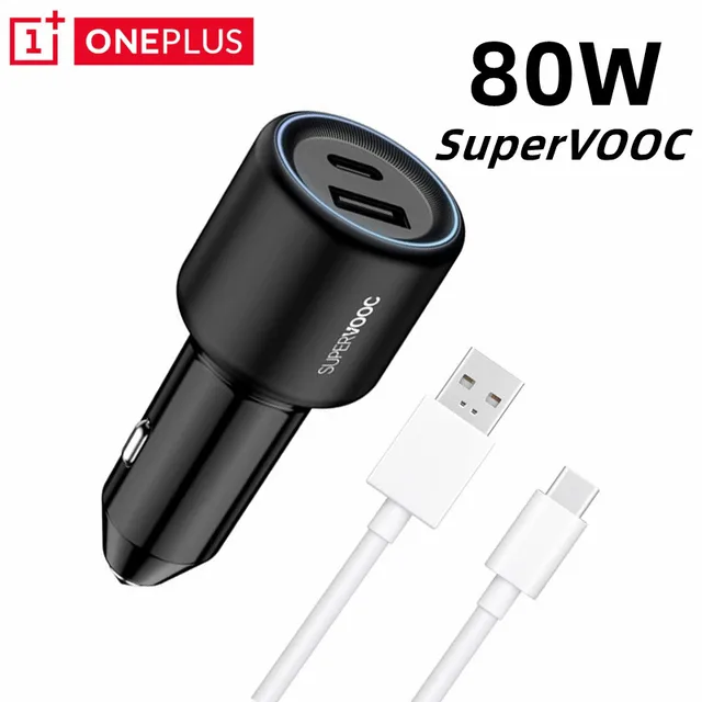 Oneplus Globaloneplus Supervooc 80w Dual Usb-c Car Charger For 5g Devices