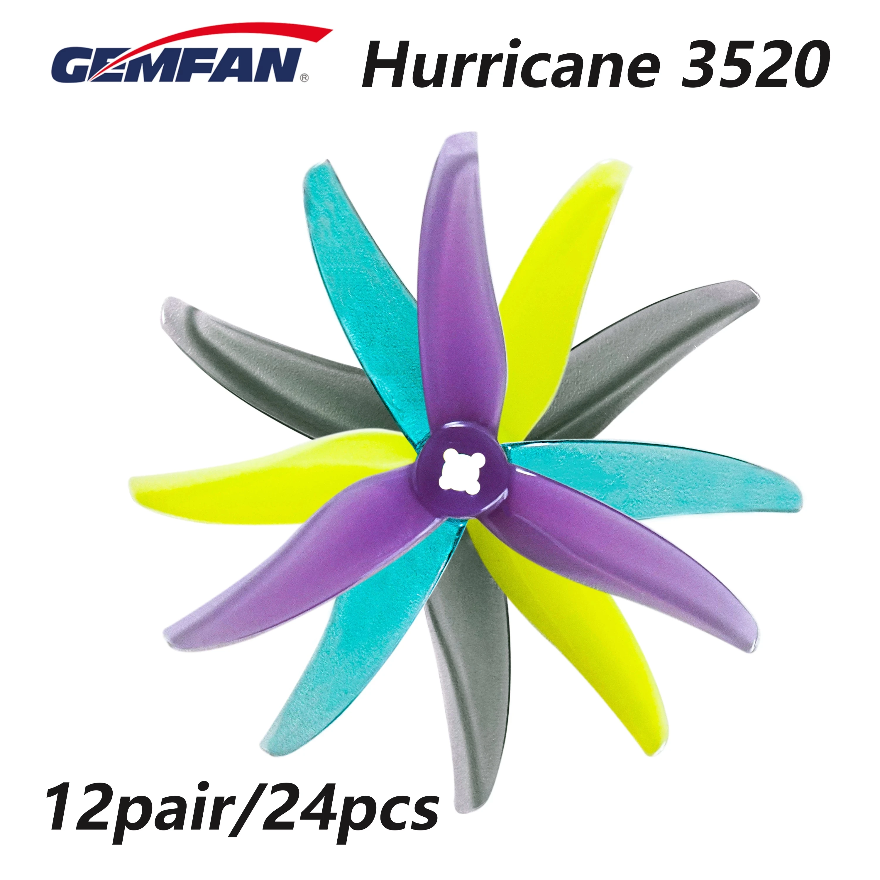 

24 шт./12 пар, 3-лопастные пропеллеры Gemfan Hurricane 3520 3.5X2X3 для гоночных FPV беспилотных летательных аппаратов