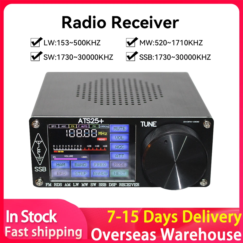 2.4" Touch Screen ATS-25 SI4732 Full-Band Radio Receiver DSP FM MW And SW 