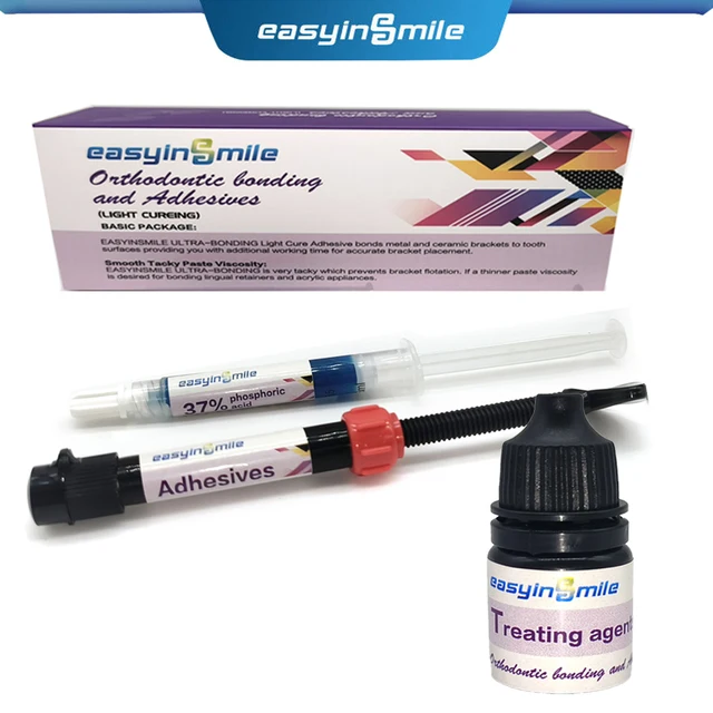Dental Orthodontic Adhesive Kit Light Curing Metal Ceramic Dentist Material Tools Invisible Attachments Glue Bonding