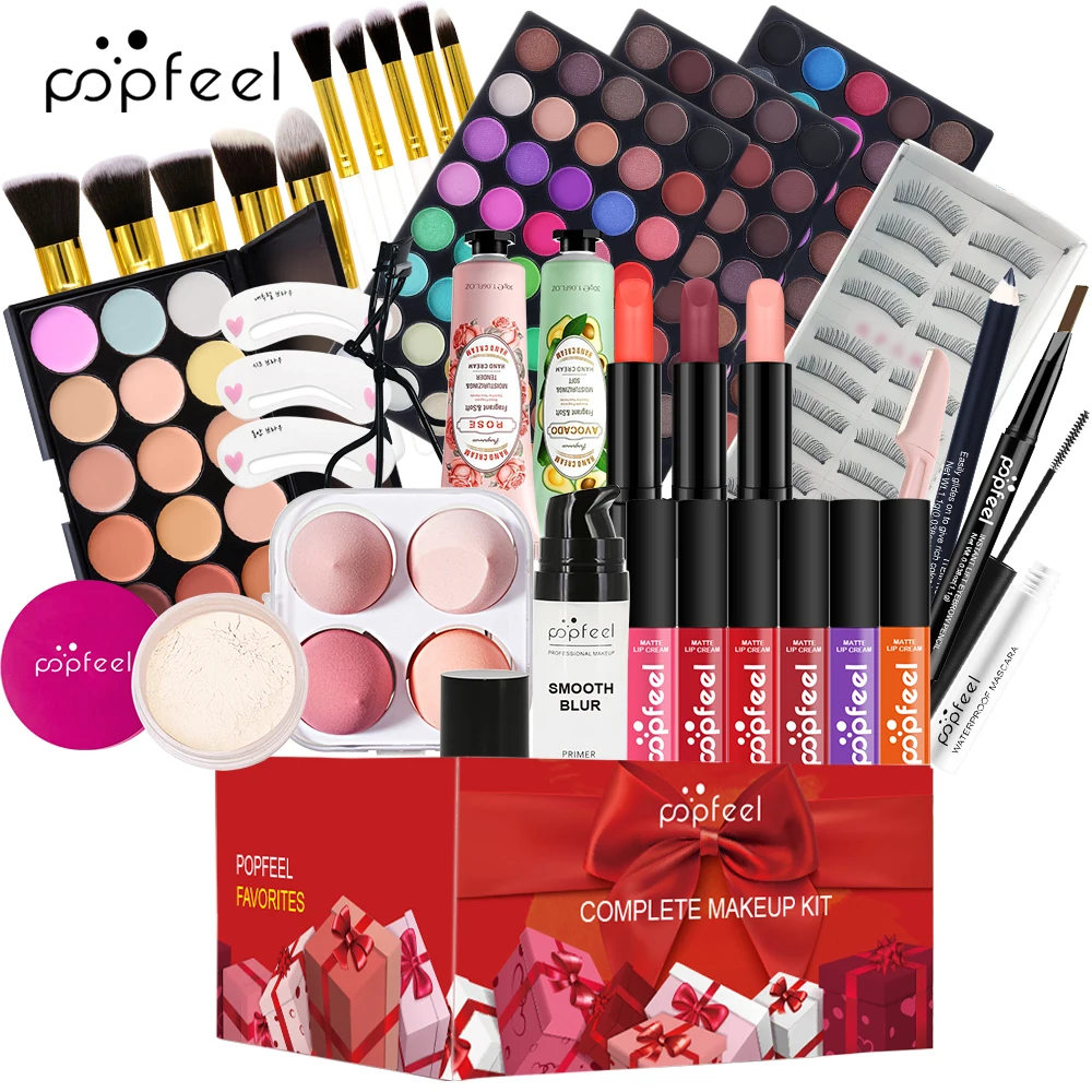 POPFEEL Complete Makeup Kit Makeup Set for Teens Kit for Women Girls Eyeshadow Palette Concealer Lipgloss