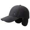 Autumn Winter Men Warm Baseball Cap Fleecing Thickening With Ear Muffs Hat Outdoor Winterproof Cotton Hat Gorras Casquette Bone 1