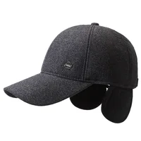 Autumn Winter Men Warm Baseball Cap Fleecing Thickening With Ear Muffs Hat Outdoor Winterproof Cotton Hat Gorras Casquette Bone 1