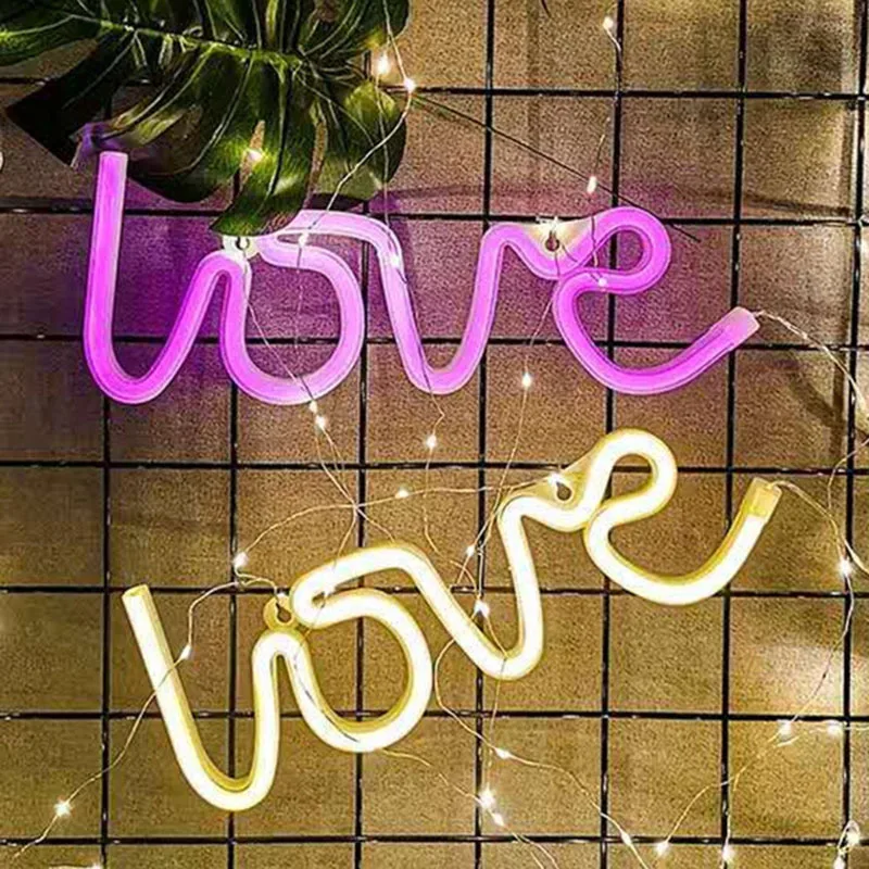 Neon Sign Love LED Neon Sign Light Glowing For Valentine's Day Propose Festival Home Party Decor Adult Gift