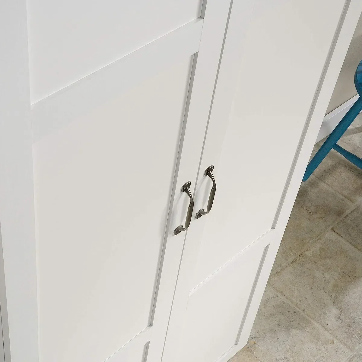 White Storage Cabinet with Adjustable Shelves
