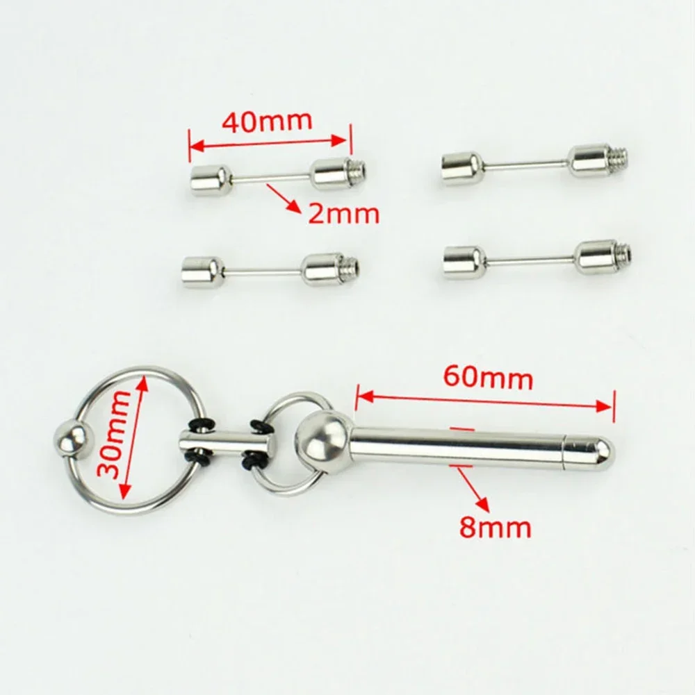 Urethral Sounding Stainless Steel Penis Plug Stretching Male Chastity Device Urethral Dilators bdsm Adult Game Sex Toys 230mm 18