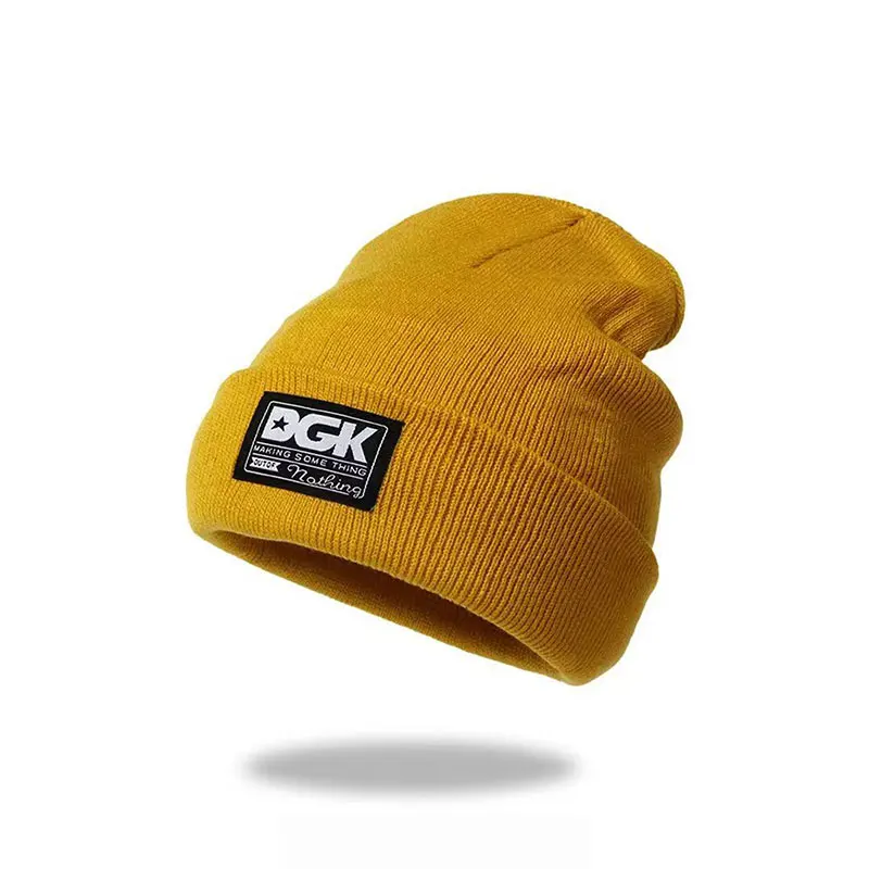 Gorro de punto con letras de moda para hombres y mujeres, gorro de lana cálido para exteriores