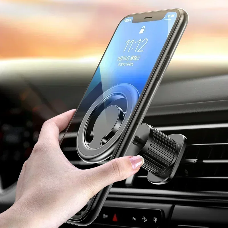 Magnetic Phone Holder 360&deg;Rotatable For iPhone 16-12 Samsung S24 Xiaomi 15 Instrument Panel Air Outlet GPS Phone Stand Mount