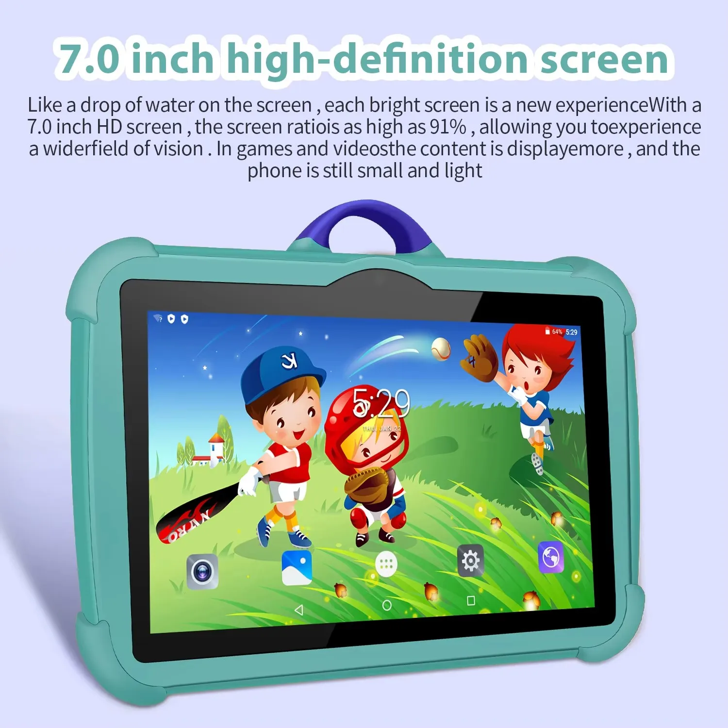 New 7 Inch Android 13 Learning Education Kids Tablets Quad Core 4GB RAM 64GB ROM Cheap Simple Children's favorite Tablet Pc 2