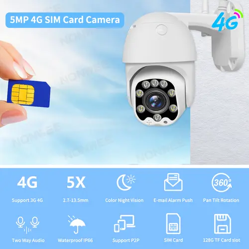 5MP IP Camera 3G 4G SIM GSM Video Surveillance Speed Dome Outdoor Security Protection CCTV PTZ 1080P Two Way Audio ONVIF CamHi - Image 2