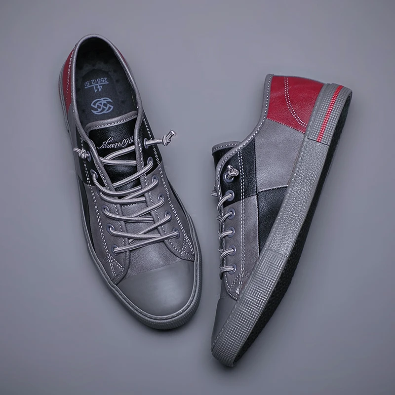 Men Leather Loafers Autumn Breathable Men Casual Shoes Luxury Designer Lace Up Male Driving Shoes Comfortable Sneakers 21806 6