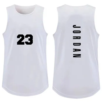 Canotta da uomo alla moda per palestra, T-shirt casual traspirante senza maniche, gilet sportivo da basket per attività all'aperto, maglietta estiva ampia da strada