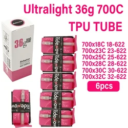 Ultralight TPU Inner Tube for Road and Gravel Bikes with French Valve (6pcs 700x18-32c 36g)