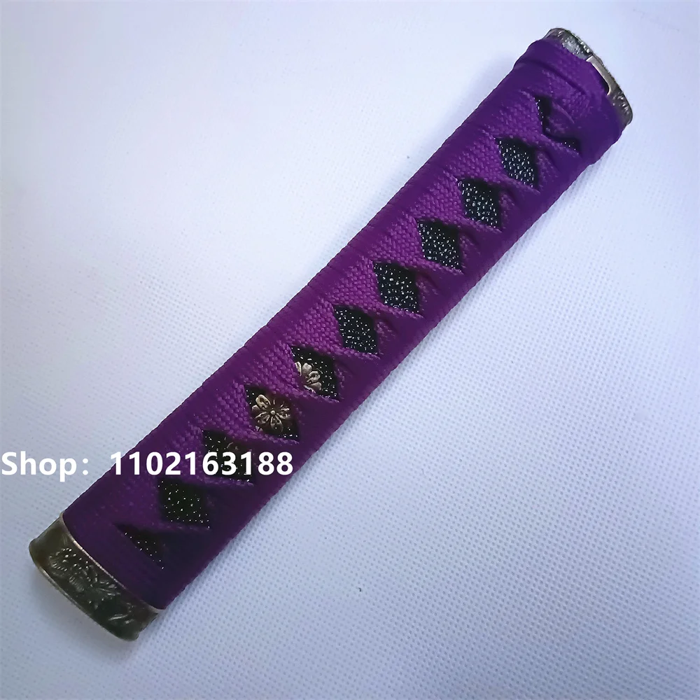 

Beautiful 20cm Handle Tsuka Hilt Alloy Fuchi Kashira Menuki For Real Japanese Japan Samurai Katana Sword Fittings Purple Ito New