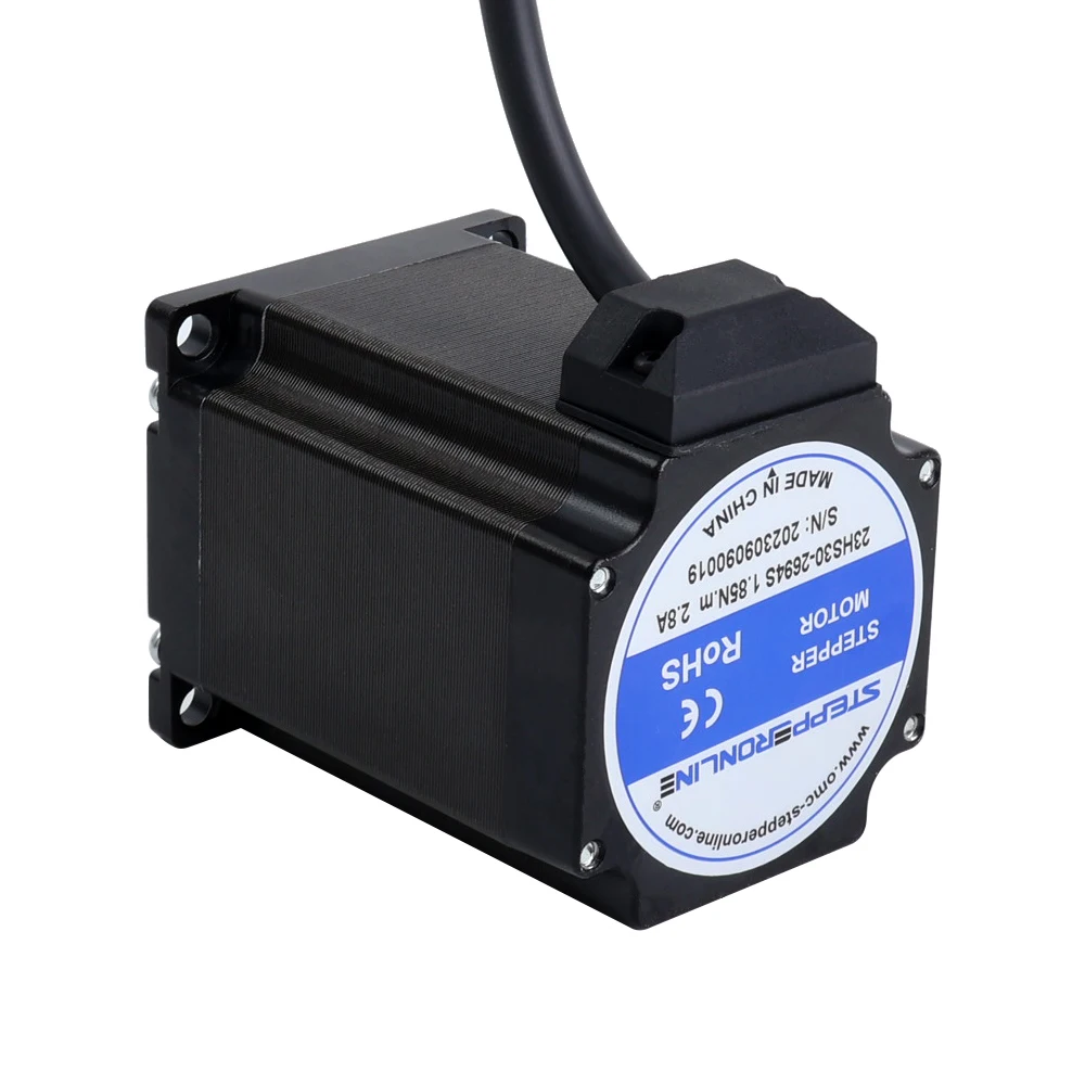 STEPPERONLINE Nema 23 스테퍼 모터 1.85Nm 바이폴라 76mm 1.8deg Φ8mm D-CUT 샤프트 2.8A 57 스텝 모터 4선 CNC