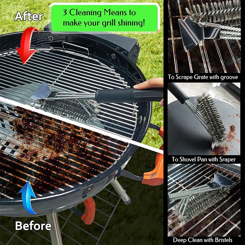 Stainless Steel BBQ Grill Cleaning Brush 5