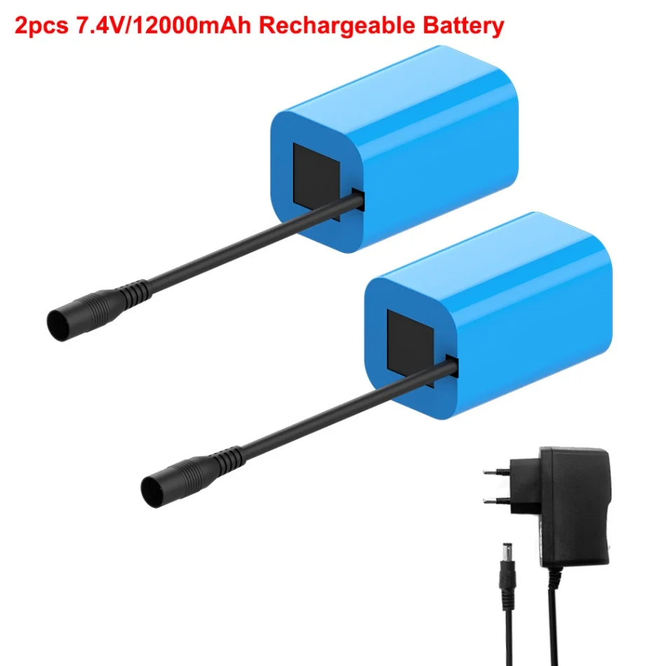 

2pcs / 1pc 7.4V 12000mAh Battery Rechargeable Battery Replacement for Remote Control Fish Finder Fishing Bait Boat Battery