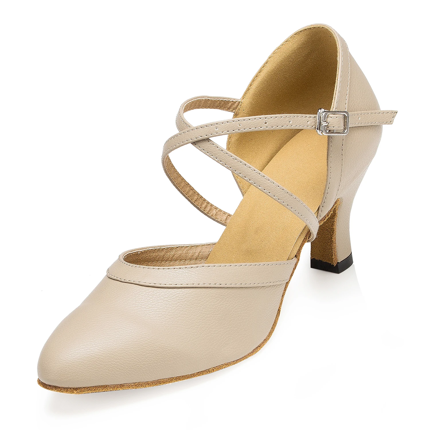 Fashion Customsize Tan Color 5.0CM Low Heel Close Toe Women Girls Latin Salsa Tango Ballroom Dance Shoes dance shoes