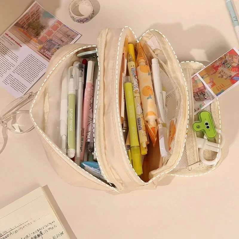 Versatile Large Capacity Portable Stationery and Cosmetics Bag