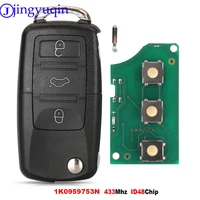 jingyuqin กุญแจรีโมทรถยนต์ 3 ปุ่ม 1K 0959753 N ID48 สําหรับ VW PASSAT b5 b6 Skoda แคดดี้กอล์ฟ JETTA โปโล
