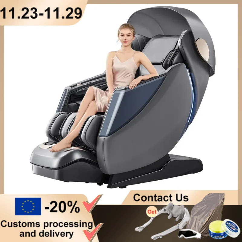 Jinkairui-Sillón de masaje Shiatsu para el hogar y la Oficina, sillón reclinable eléctrico con tacto humano de gravedad cero, con calefacción para espalda y espalda Envío rápido a casa gran hombre gran peso,Perfectamen