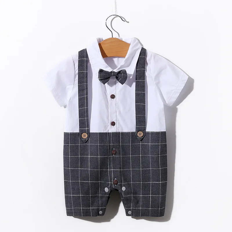 Baby Jumpsuit Cotton  Baby Boy Newborn Baby Baby Girl Summer Clothes Baby Jumpsuit Gentleman Style Baby Class A Cotton Soft Fabric Baby Clothes Cotton baby suit Baby Rompers