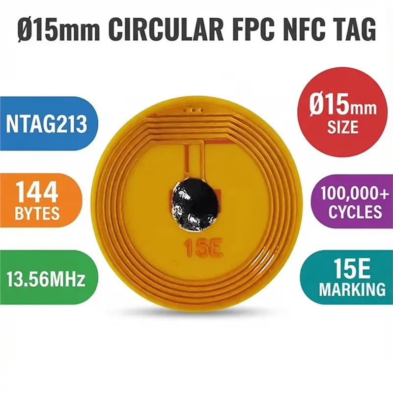【SURPISE】FPC 태그 태그 미니 유연성, 고주파, NXP 칩이 포함된 전자 미니 차량 태그, 15Mm