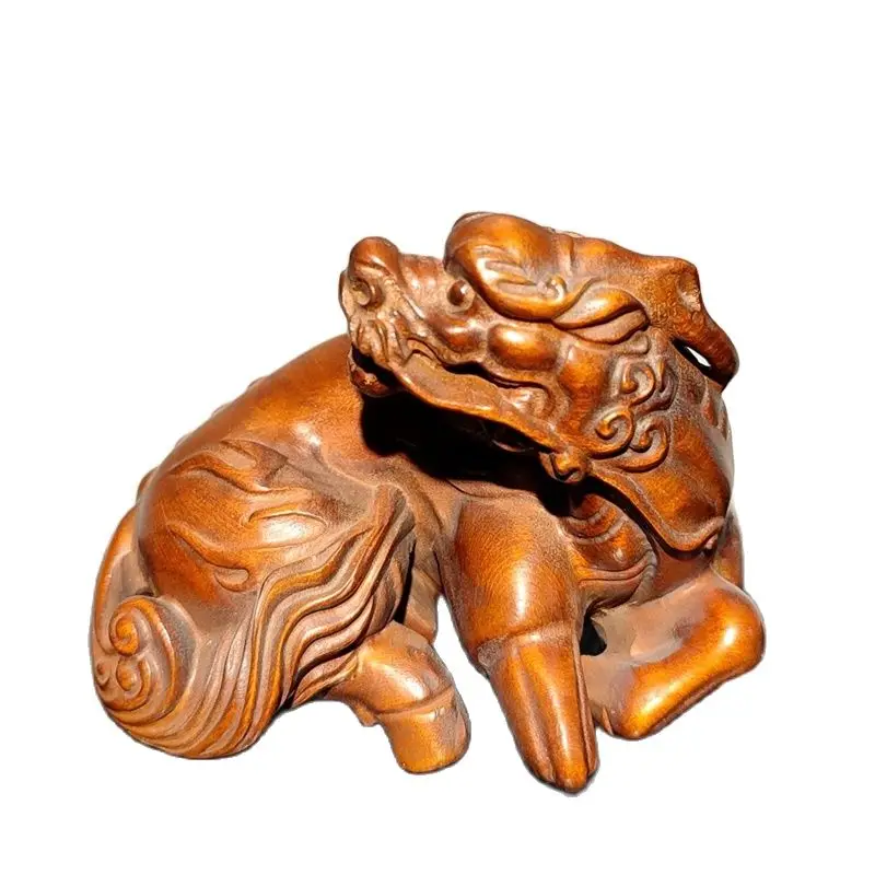 

vintage kylin wooden carving dragon statue decor living room home wood carved
