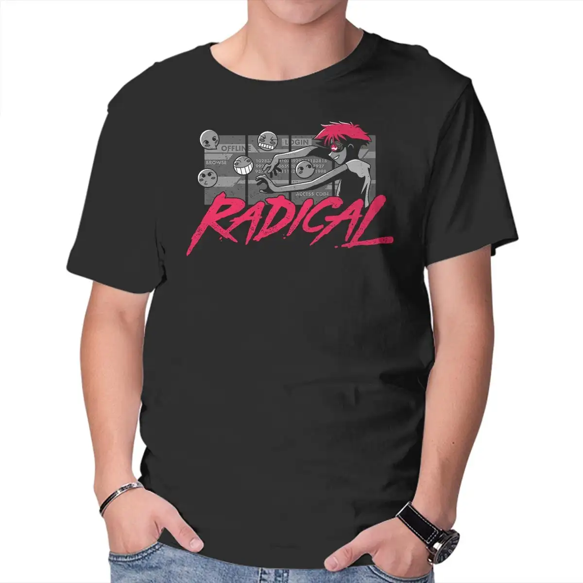 

Футболки с рисунком из аниме Radical Edward, Мужская одежда, женские футболки с коротким рукавом, винтажные высококачественные футболки из 100% хлопка
