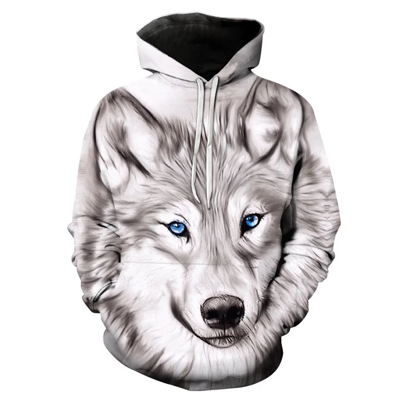 

2022 Animal Pattern Howl Wolf 3D Printing Hoodie Men Hoodies Female Coat Winter Sweatshirts Oversized Top