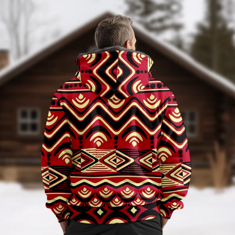 New Creative Cotton Coat Hooded Sweater Casual Print Long Sleeve Zipper Sweater Thick Cotton Coat Autumn/Winter a05