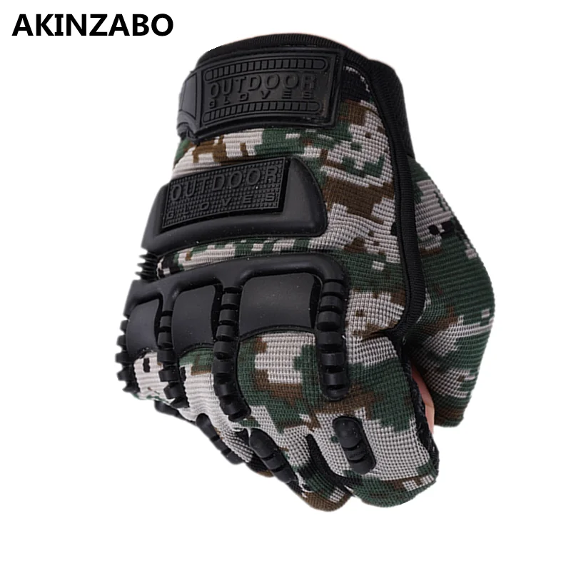 Tactical Gloves Fingerless Camouflage Outdoor Sport Fitness Half Finger Mittens Bicycle Training Boxing Fighting Military Gloves