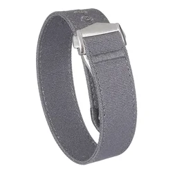 Premium Sailcloth Nylon Watch Band with Embroidery and Folding Clasp - 20mm/22mm - 22mm (Grey)