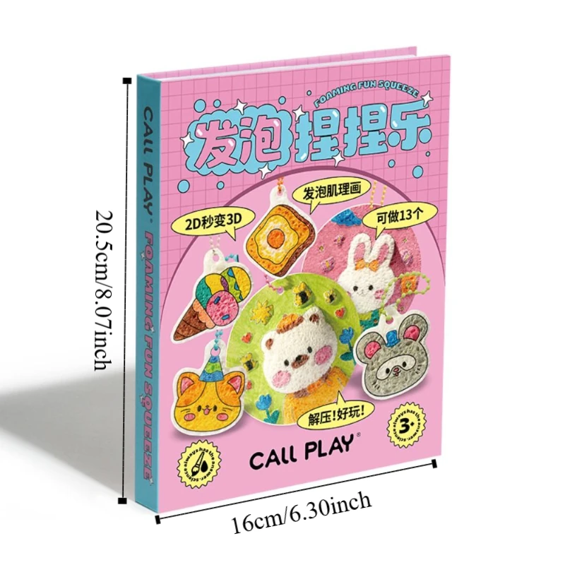 With Easel DIY Puffy Paint Kit Sponge Texture Puffy Effect Texture Painting Toy Colorful Pens Creative Design 3D Drawing Canvas