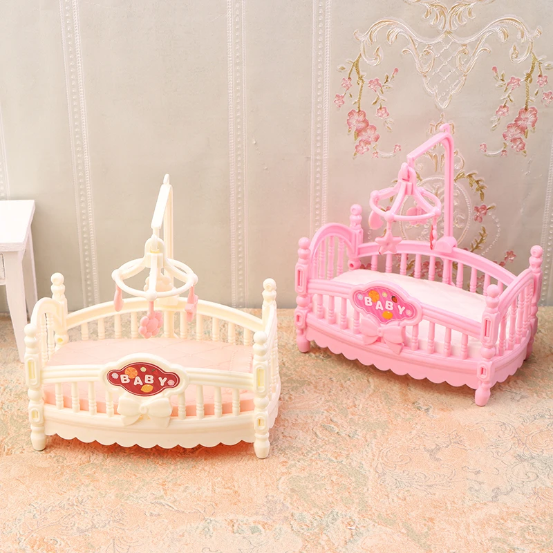 Doll Furniture Amazon Doll Crib 1/12 Dollhouse Mini Crib Baby Bed
