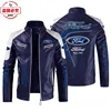 Ford LOGO printed racing suit pu leather jacket windproof four-season Ford team men's jacket overalls 2