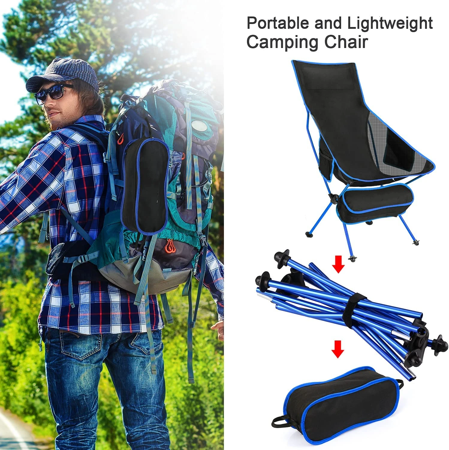 Portable Camping Stool Folding Fishing Chair Small Foldable Chair for  Outdoor Hiking Gardening BBQ Beach with Carry Bag - AliExpress