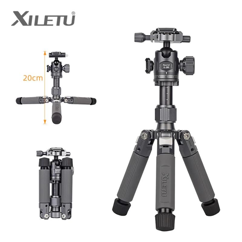 XILETUM5GMiniLightweightTravelTripodTabletopPhotographyVideoTripodwith360Degree