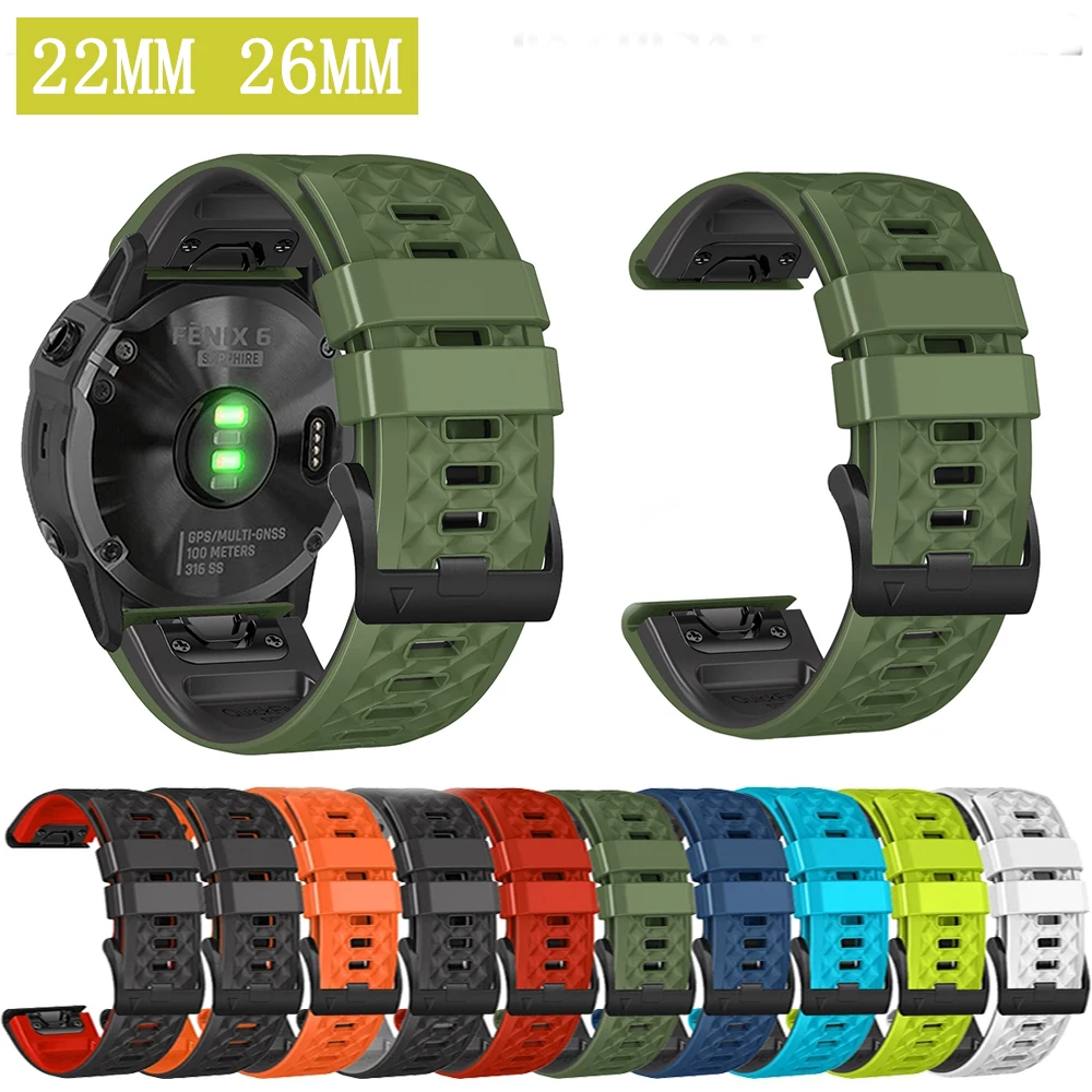 

22mm 26mm Quick Release Silicone Strap For Garmin Fenix 7X 7 6X 6 Pro Fenix 5X 5Plus Wristband Forerunner 955 945 Smart Bracelet