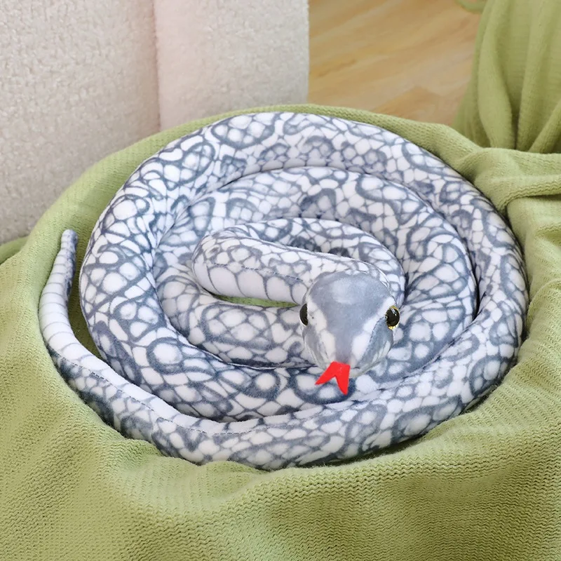 thumbnail image 1 of Simulation Giant Python Plush Toy Long Snake Yellow Orange Green Python Plush Toy Decorated House Holiday Decoration Trick Props, 1 of 5