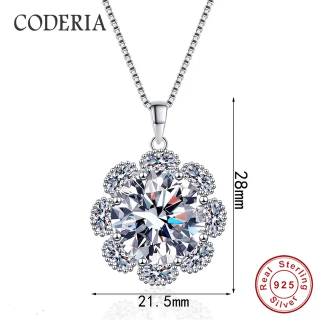 Sunflower Pendant Chain Moissanite Necklace 10 carat