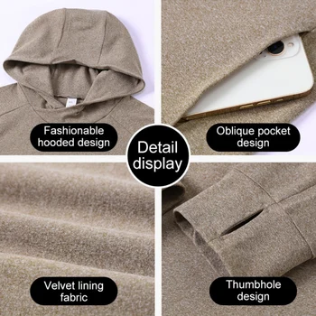 Autumn Winter Running Hooded Jacket Warm Windproof Long Sleeve Coat Outdoor Skiing Plush Fitness Training Clothes Fashion 3